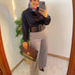 Gray Linen Wide Pants