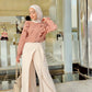 Beige Linen Wrap Pants