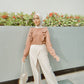 Beige Linen Wrap Pants