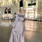 Lilac Satin Soiree Dress