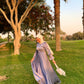 Baby-blue Satin Soiree Dress